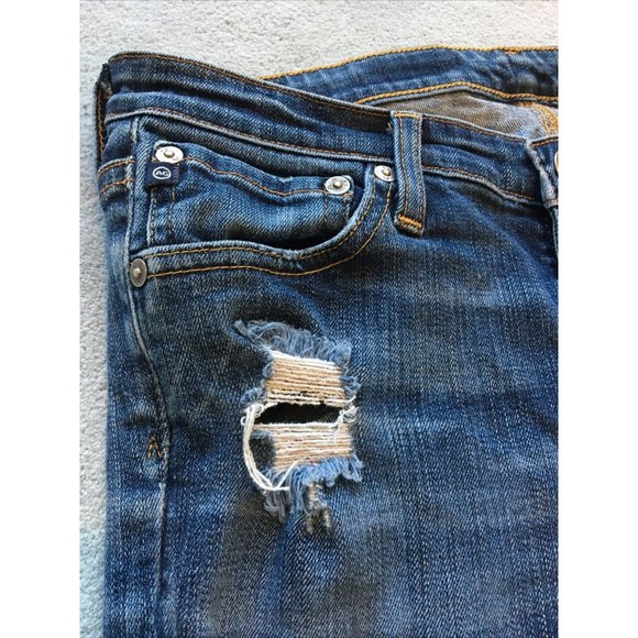 AG Adriano Goldschmied Slim Distressed Women's Jeans Light Wash 29x29 - Picture 4 of 12
